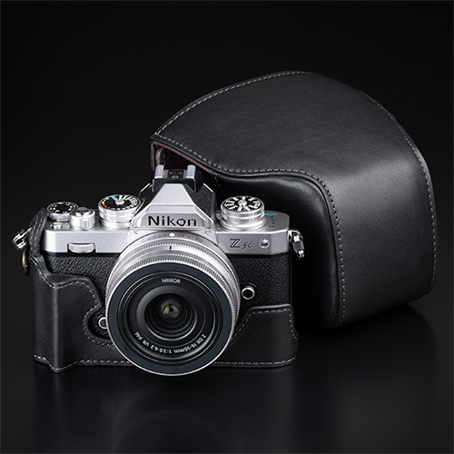 KAZA Nikon Z fc専用 フルレザーケース　レザーストラップセット　ピュアブラック